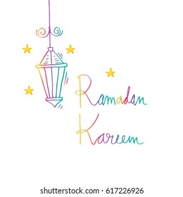 Ramadan kareem. Hand lettering calligraphy.