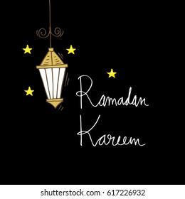 Ramadan kareem. Hand lettering calligraphy.