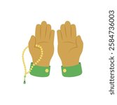 Ramadan kareem hand praying element vector White Background. Vector Illustration object design element for ramadan month.