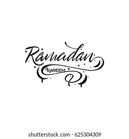 Ramadan Kareem - Handmade template. Isolated vector object logo is a badge for your design