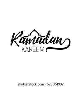 Ramadan Kareem - Handmade template. Isolated vector object logo is a badge for your design