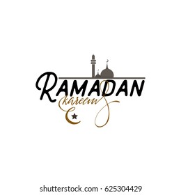 Ramadan Kareem - Handmade template. Isolated vector object logo is a badge for your design
