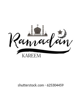 Ramadan Kareem - Handmade template. Isolated vector object logo is a badge for your design