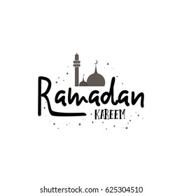 Ramadan Kareem - Handmade template. Isolated vector object logo is a badge for your design