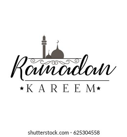 Ramadan Kareem - Handmade template. Isolated vector object logo is a badge for your design