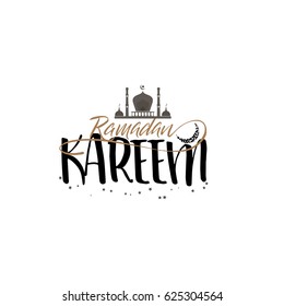 Ramadan Kareem - Handmade template. Isolated vector object logo is a badge for your design