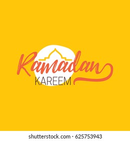 Ramadan Kareem - Handmade template. Isolated vector object logo is a badge for your design