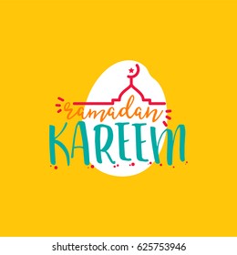 Ramadan Kareem - Handmade template. Isolated vector object logo is a badge for your design