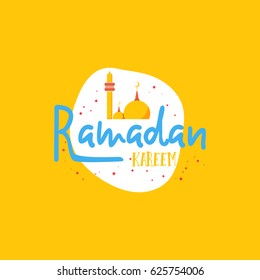 Ramadan Kareem - Handmade template. Isolated vector object logo is a badge for your design