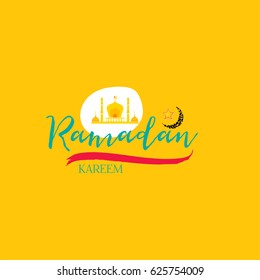 Ramadan Kareem - Handmade template. Isolated vector object logo is a badge for your design