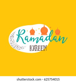 Ramadan Kareem - Handmade template. Isolated vector object logo is a badge for your design