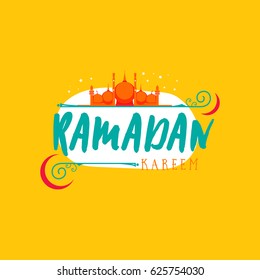 Ramadan Kareem - Handmade template. Isolated vector object logo is a badge for your design