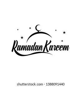 ramadan kareem handwritten lettering. 
black and white ramadan kareem typography vector design.