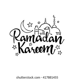 Ramadan Kareem Handwritten Lettering Vector Calligraphy Stock Vector ...