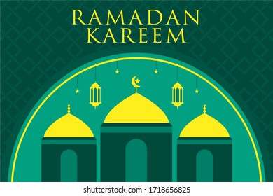 Ramadan Kareem Happy Fasting Holiday Season Muslim Ramadhan Greeting Card Vector Graphic Design 