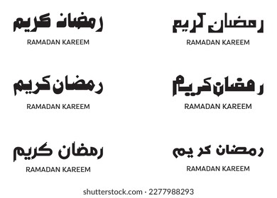 Ramadan Kareem. Happy Holy Ramadan. Month of fasting for Muslims. Arabic typography. Islamic holiday icon concept. Ramadan Kareem vector greeting post design.