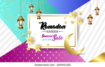 Ramadan Kareem, happy iftar, Ramadan Kareem beautiful greeting card with arabic calligraphy, template for menu, invitation, poster, banner, card for the celebration of Muslim festival, sale.