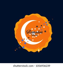 ramadan kareem has mean muslim event to greeting holy month. greeting card label