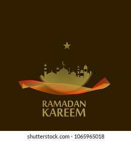 ramadan kareem has mean muslim event label or sign for event or holidays with golden mosque