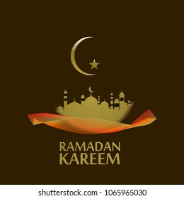 ramadan kareem has mean muslim event label or sign for event or holidays with golden mosque
