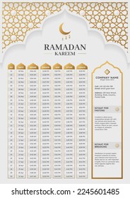 Ramadan Kareem Hijri Calendar Template Design mit Crescent Moon Illustration