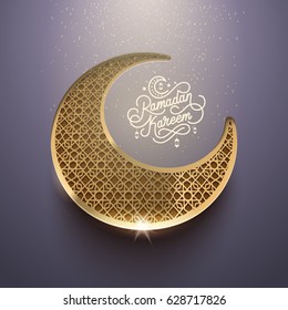 "Ramadan Kareem" holiday background. 3d creative design. Eps10 vector.