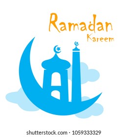 Ramadan kareem holiday background.Vector typographic design Eps10