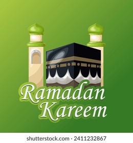 Ramadan kareem, holy kabah decoration