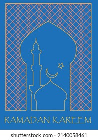 ramadan kareem banner horizontal ilustración vectorial diseño plano