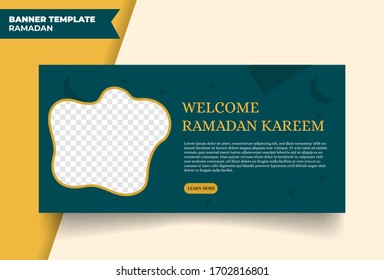Banderas horizontales de Ramadan Kareem.  