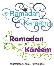 Ramadan Kareem Icon Set on English