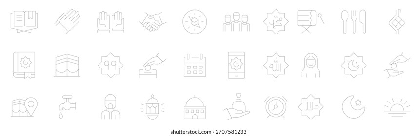 ramadan kareem icon set vector illustration