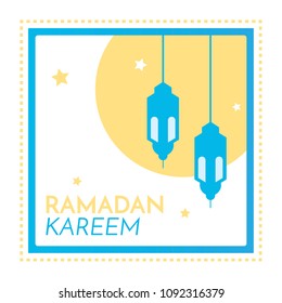 Ramadan Kareem Icon Vector Illustration Colorful Greeting 