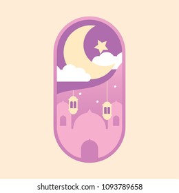 Ramadan Kareem Icon Vector Illustration Colorful Greeting 