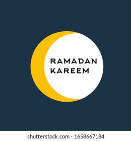 ramadan kareem icon vector, letering with moon, design religion 