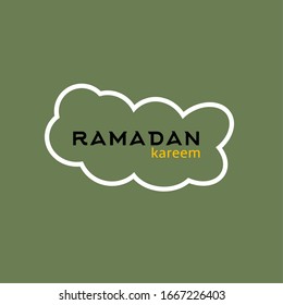 ramadan kareem icon vector on green background