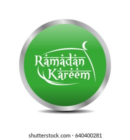 Ramadan Kareem Icon for Web Glossy Button Icon Vector Illustration