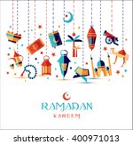 Ramadan Kareem icons set of Arabian.