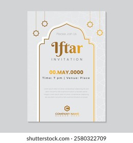 ramadan kareem Iftar invitation background template. 