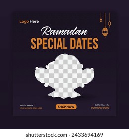 Ramadan Kareem iftar party invitation social media post design