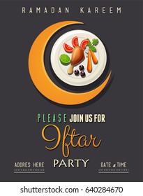 Ramadan Kareem Iftar party invitation card.