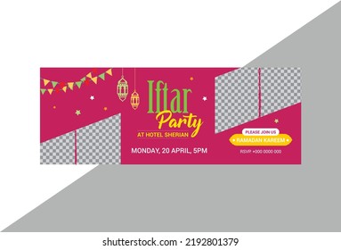 Ramadan Kareem Iftar party Social Media Banner Design