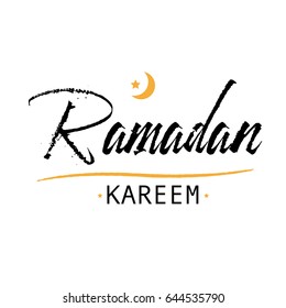 Ramadan Kareem , Illustration with calligraphy , vector object logo is a badge for your design