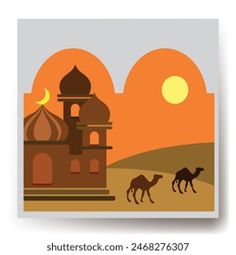 Ramadan Kareem illustration is design for islamic day in ramadan moon. it is fit for every product likes greeting card, book cover, and ext.