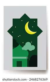 Ramadan Kareem illustration is design for islamic day in ramadan moon. it is fit for every product likes greeting card, book cover, and ext.