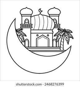 Ramadan Kareem illustration is design for islamic day in ramadan moon. it is fit for every product likes greeting card, book cover, and ext.