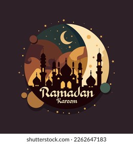 ramadan kareem illustration flat design