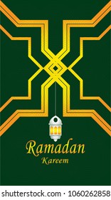 Ramadan kareem illustration with lantern.Religion muslim celebration.mosque element.modern design