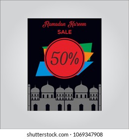 Ramadan kareem illustration with lantern.Religion muslim celebration.mosque element.modern design
