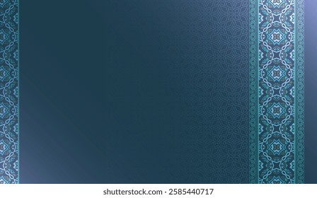 Ramadan Kareem illustration. luxury blue with colorful border Islamic background banner for Eid Mubarak . Translation: "Design for the fasting month of Muslims".